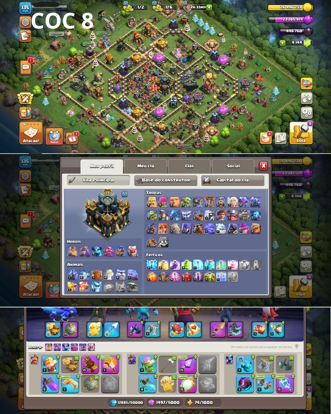 (PROMOÇÃO) CONTAS CLASH OF CLANS CV 9, 10, 12, 13, 15, 16, 17, 18