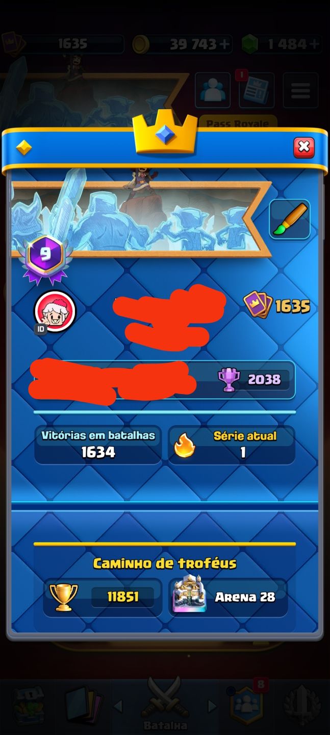Conta antiga de Clash Royal