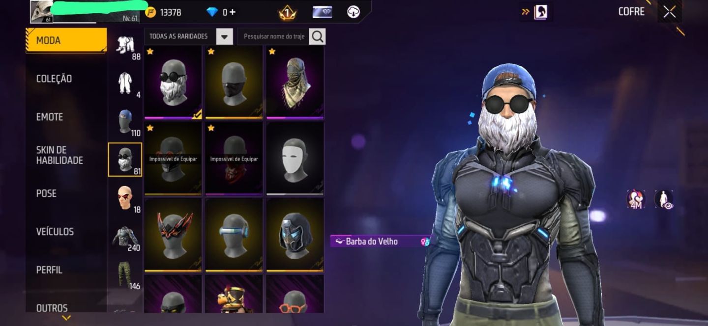 CONTA DE FREE FIRE - LEVEL 61 | PRIME 3