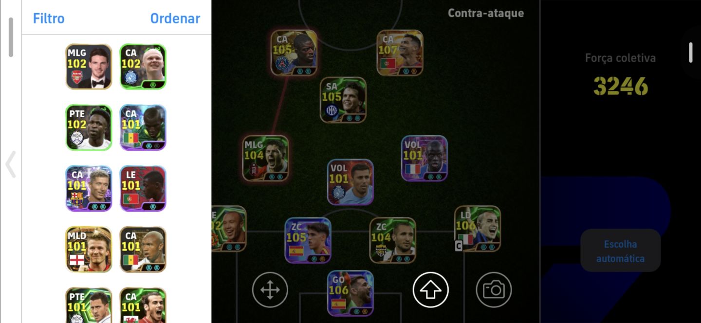 Conta de efotbol com 3244 de força com cr7 prime dembele bola de ouro e compania