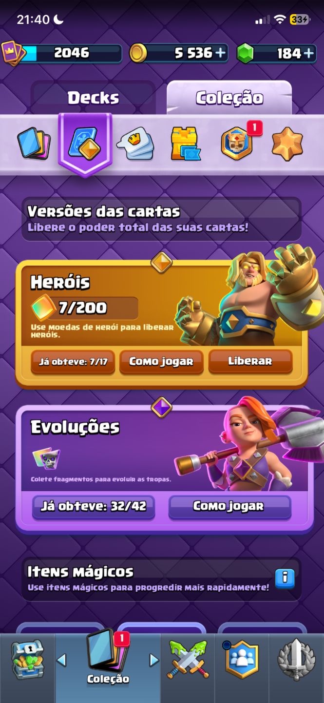CONTA DE CLASH ROYALE MUITO FULL
