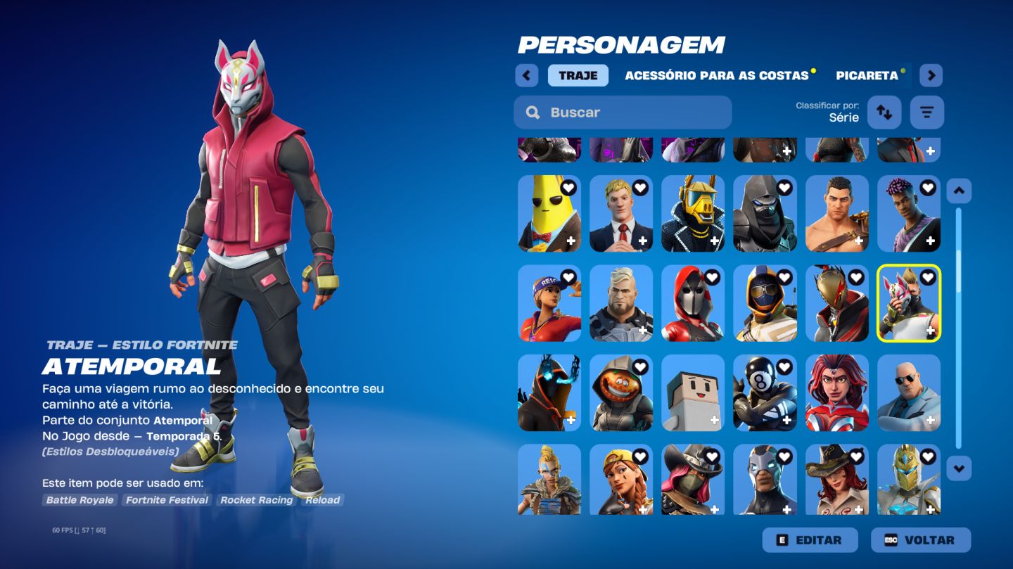 Conta antiga com mais de 180 skin