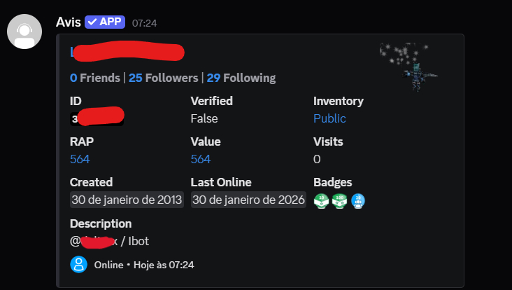 CONTA ROBLOX ANTIGA 2013 COM PACOTE IBOT +IJAT +IFACE E 10 OFFSALES [UNVERIFIED]