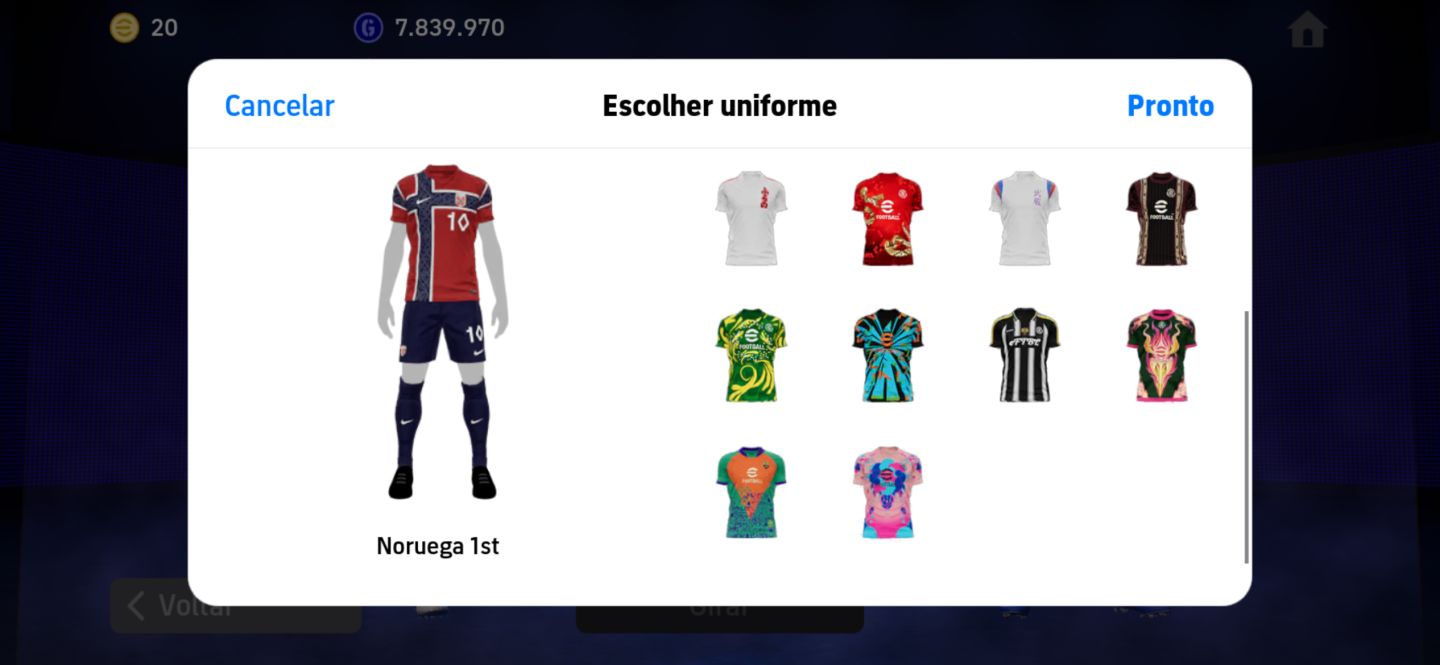 Conta efootball com Neymar, Messi e Yamal do Pack