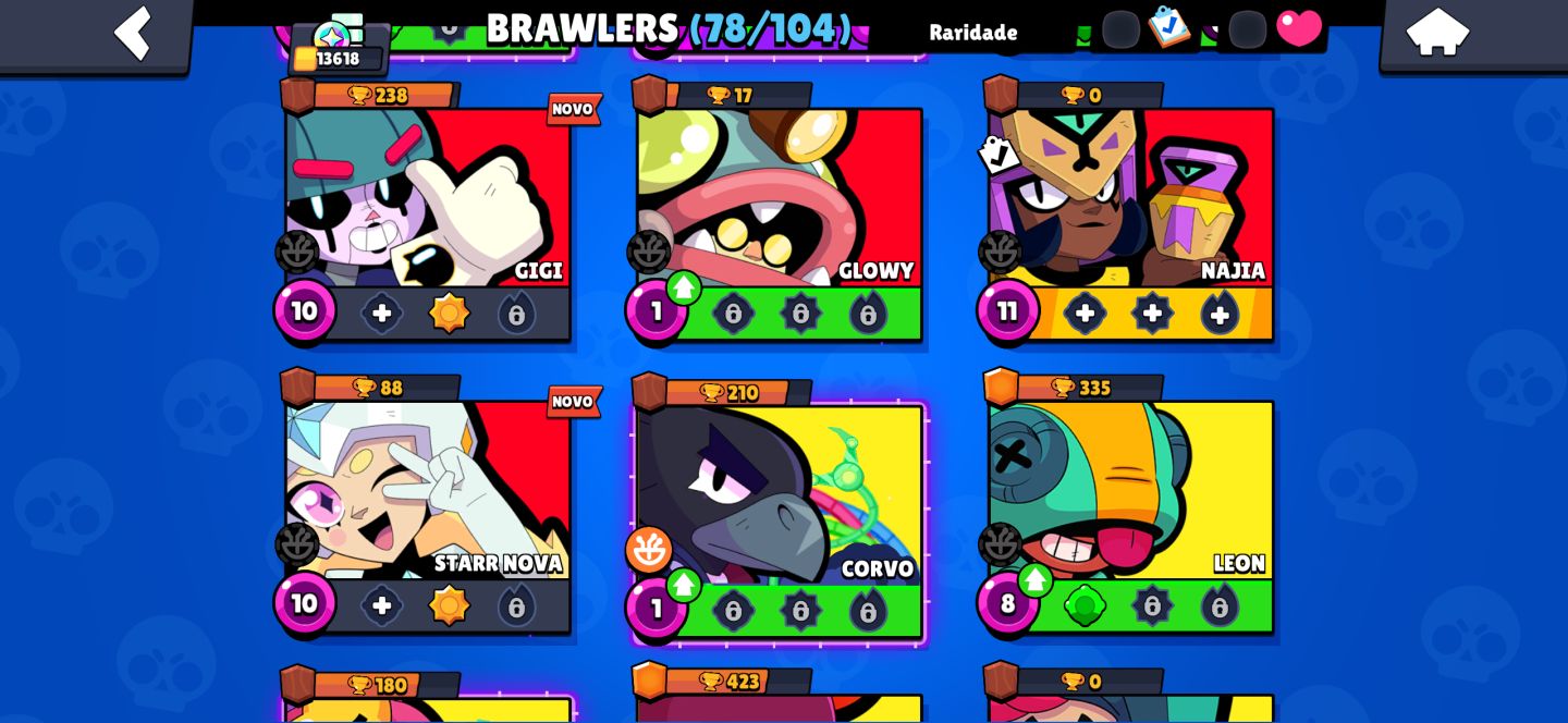 Conta de Braw Stars, 78 brawlers