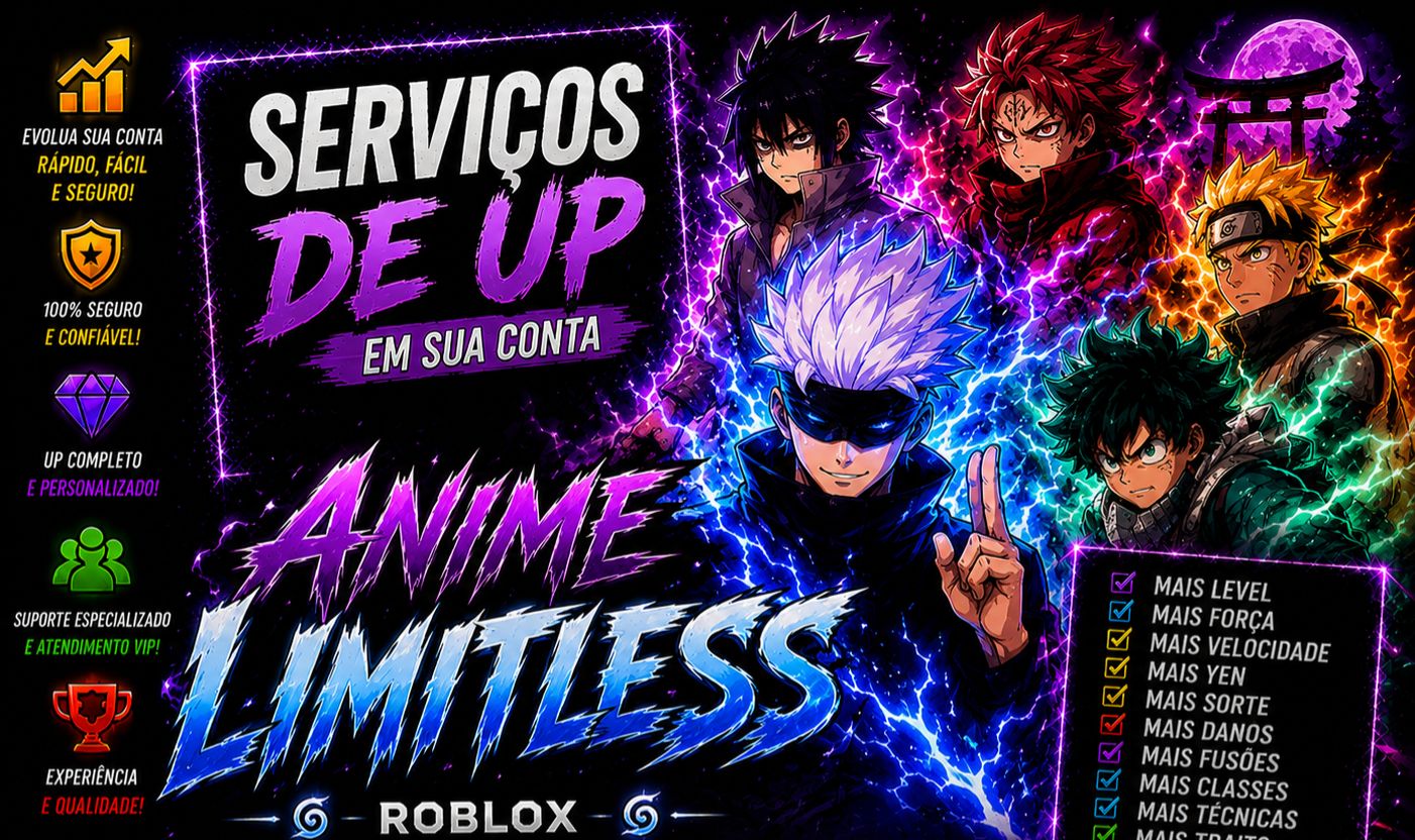SERVIÇOS DE UP EM SUA CONTA ANIME LIMITLESS | ROBLOX