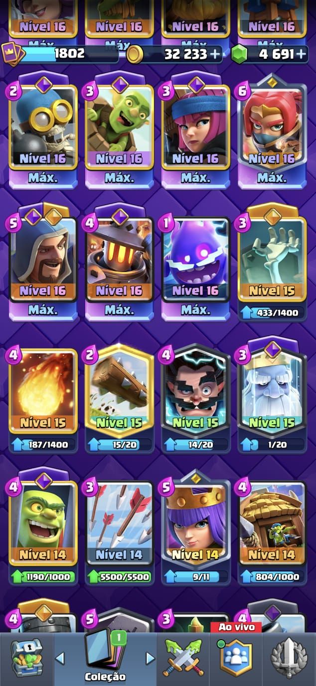 CONTA CLASH ROYALE META TOTAL UPADA