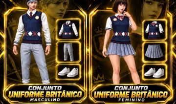 UNIFORME BRITÂNICO MASCULINO E FEMININO