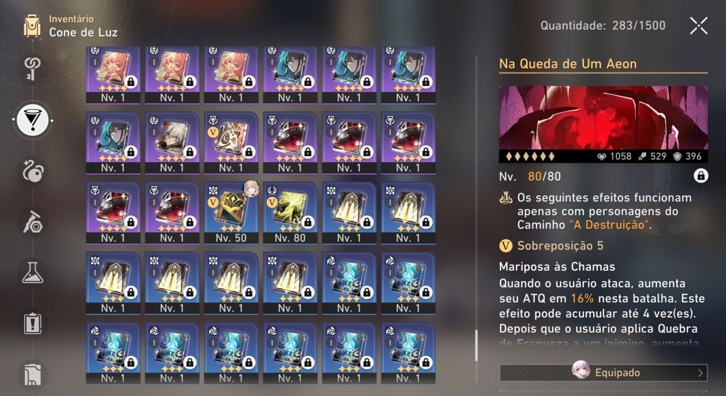 Conta HSR LV MAX | Endgame | Full Eventos | 28 Personagens E 15 LC Limitados