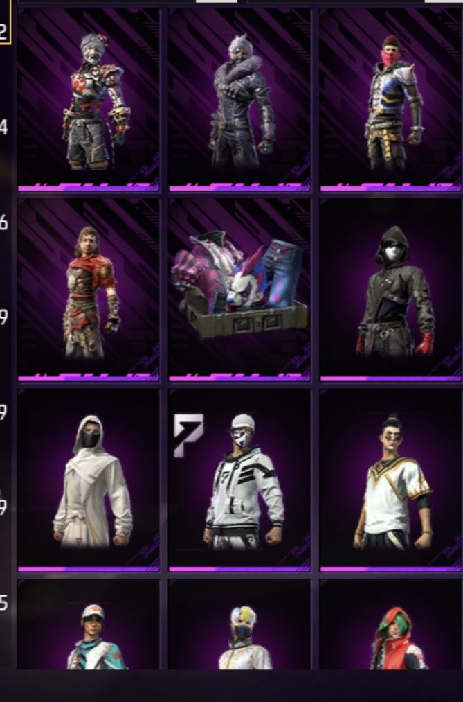 Conta de Free Fire com Sombra Roxa + Hypado e Várias outras roupas