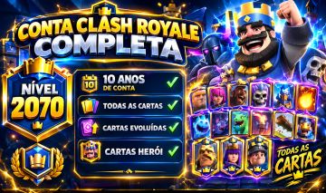 CONTA CLASH ROYALE RARÍSSIMA 10 ANOS + TODAS AS CARTAS, EVOLUÍDAS E HERÓIS!