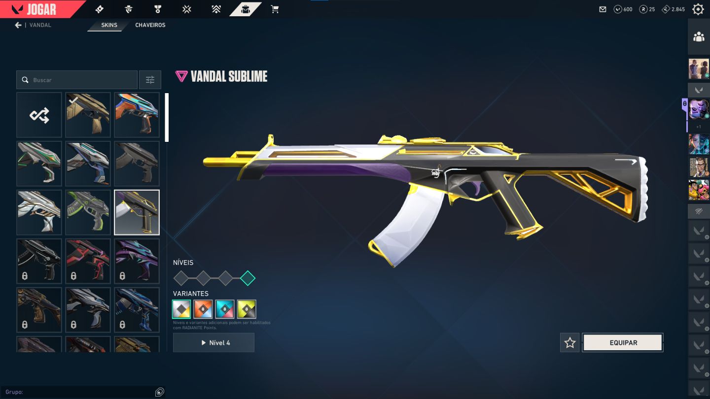 Conta Valorant Full Acesso 64 Skins, Faca Kuronami, Espada Oni e Muito Mais