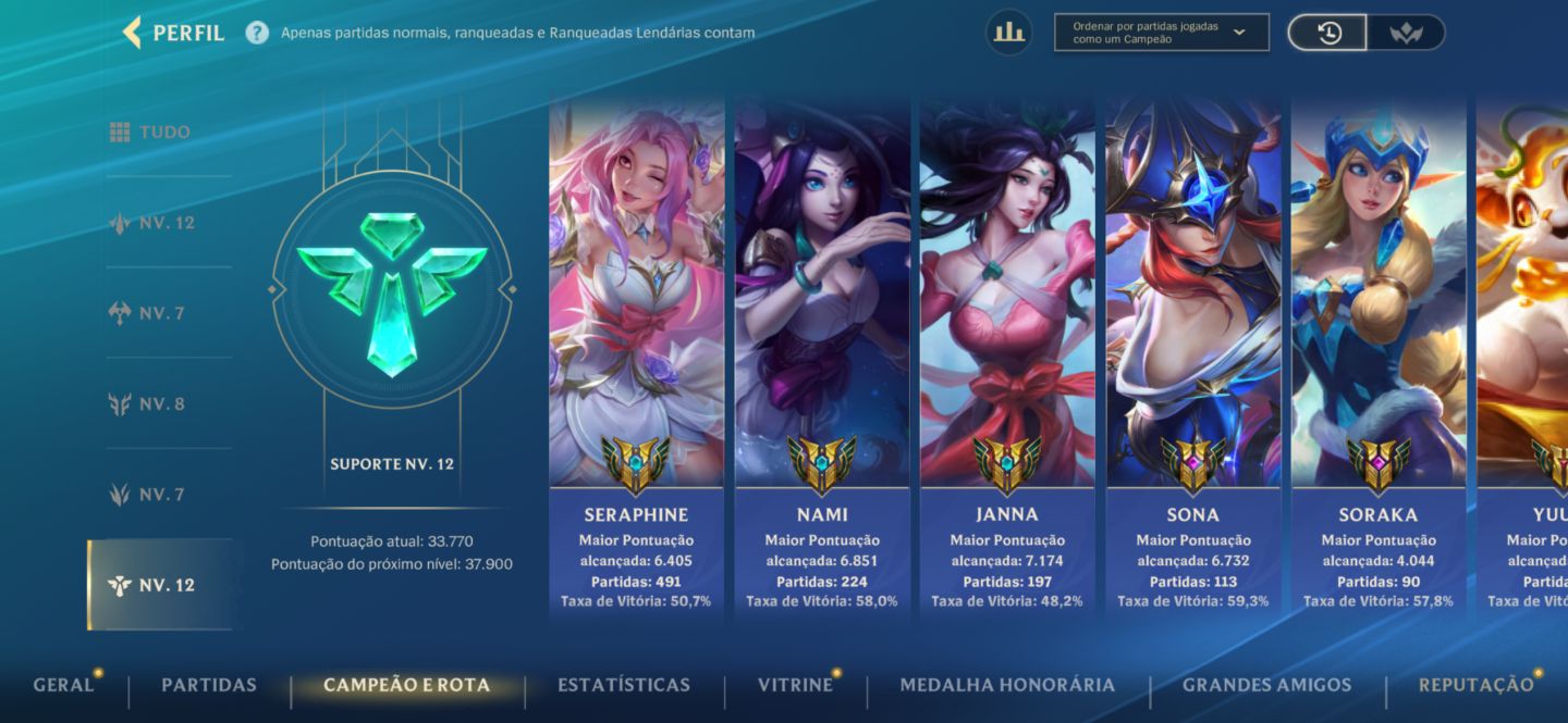 Conta wild rift focada em sup/mid