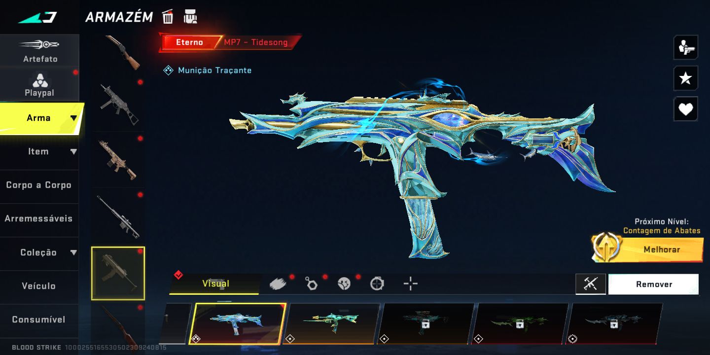 Conta de Blood Strike com armas eternas e facas ultras