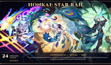 Conta Honkai Star Rail 24X5 | Loba Prateada Lv.999 | Anaxa E1 | 106 combustíveis