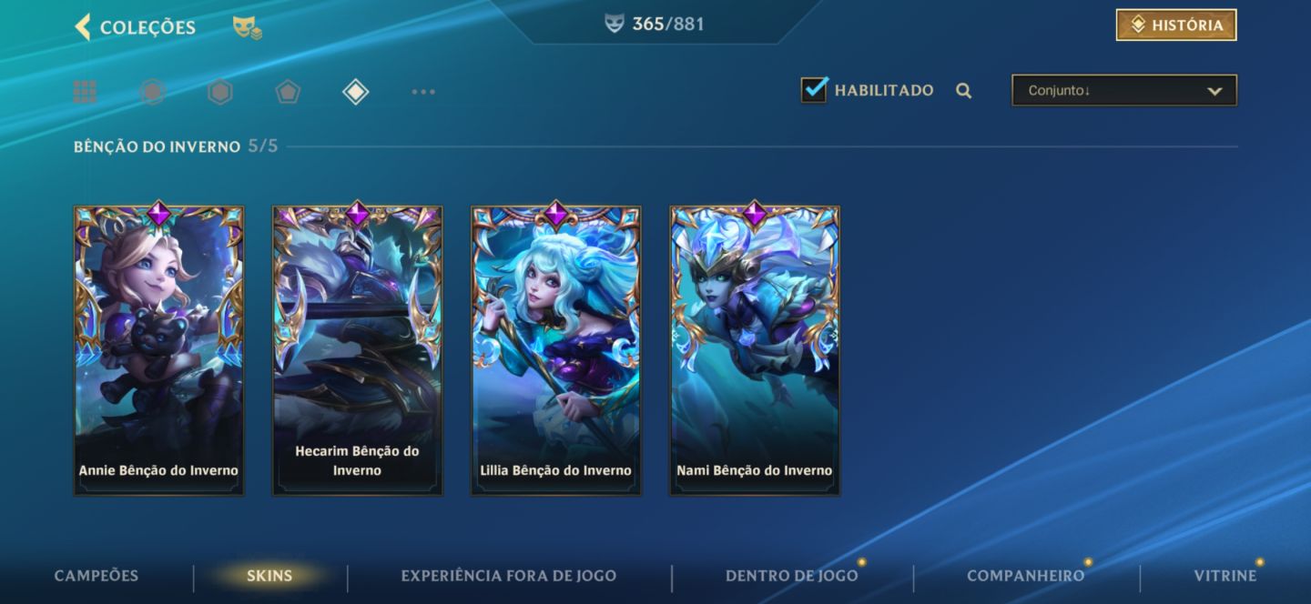 CONTA DE WILD RIFT EXTREMAMENTE COMPLETA 365 SKINS NA COLEÇÃO! | muitos gachas