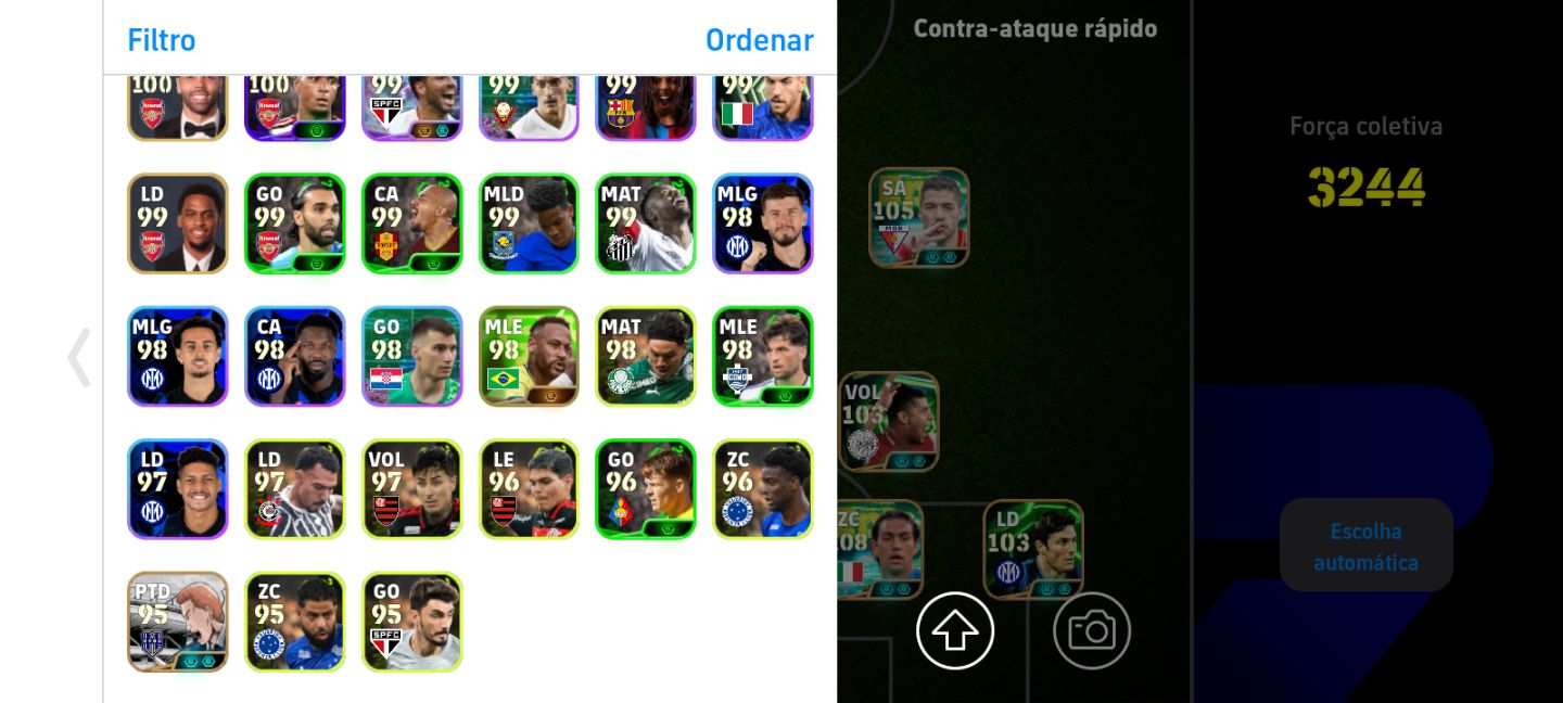 CONTA EFOOTBALL RARA!! NESTA + NEYMAR BLITZ + PACK PORTUGAL 3244 FORCA COLETIVA