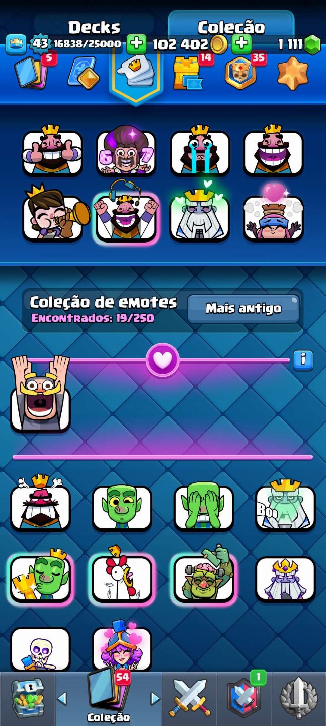 Conta de Clash Royale com 8 anos, +1100 gemas para troca de nome.