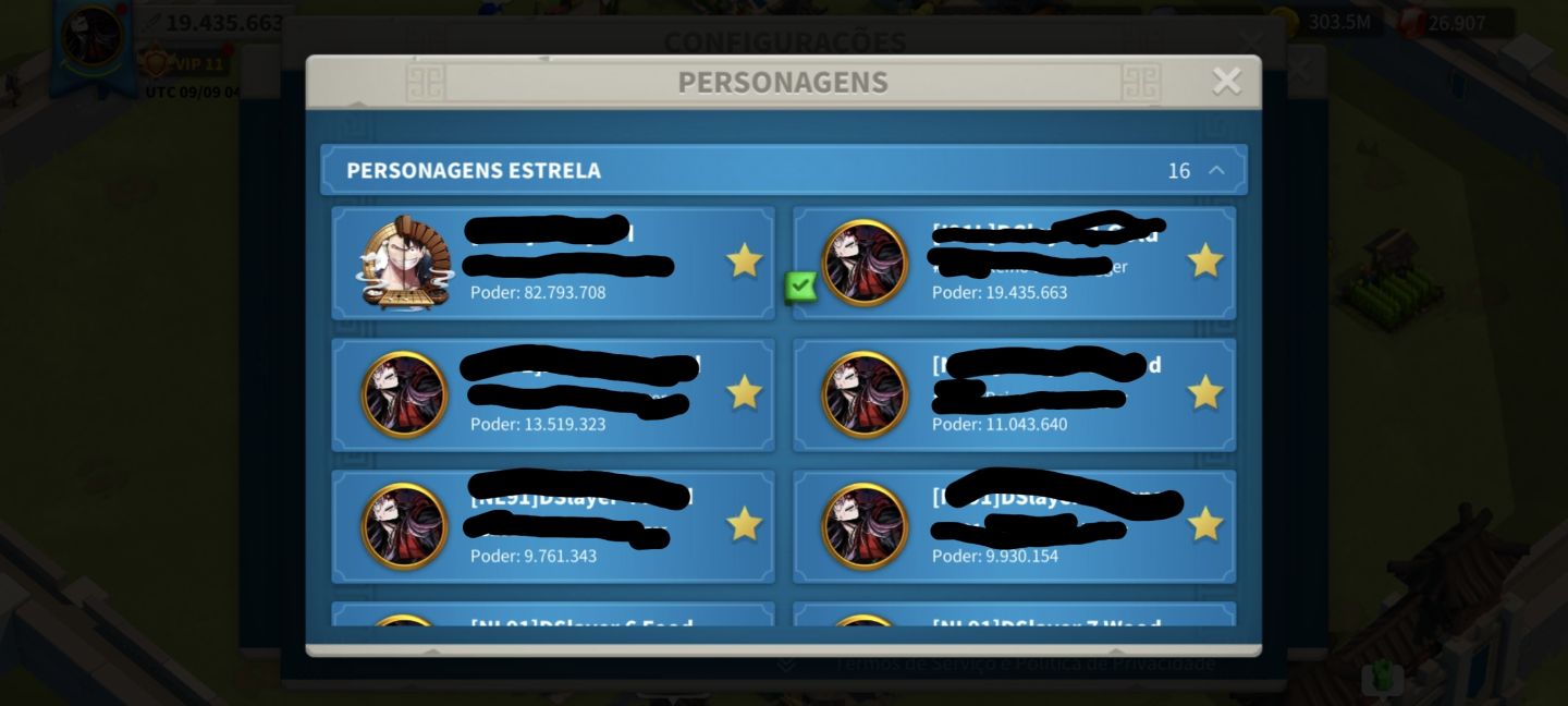 Conta Rise of Kingdoms Poder 82M, 3B Kill Points