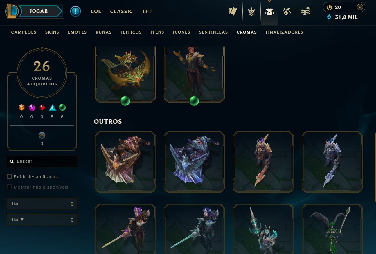 Conta de 2024 - 84 Skins - Lvl 105 - 107 Campeões - 31K de Ea - 26 Cromas