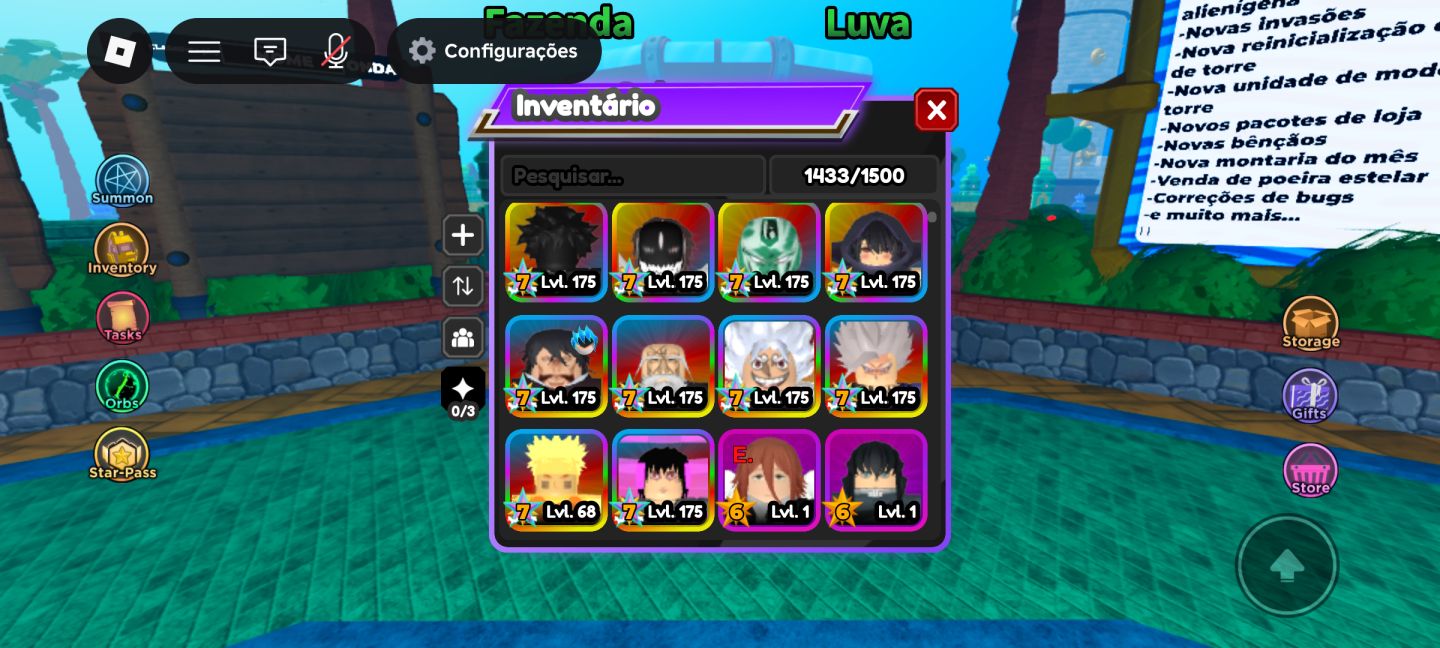 34 personagens 7 estrelas Conta ALL Star Tower Defense Roblox