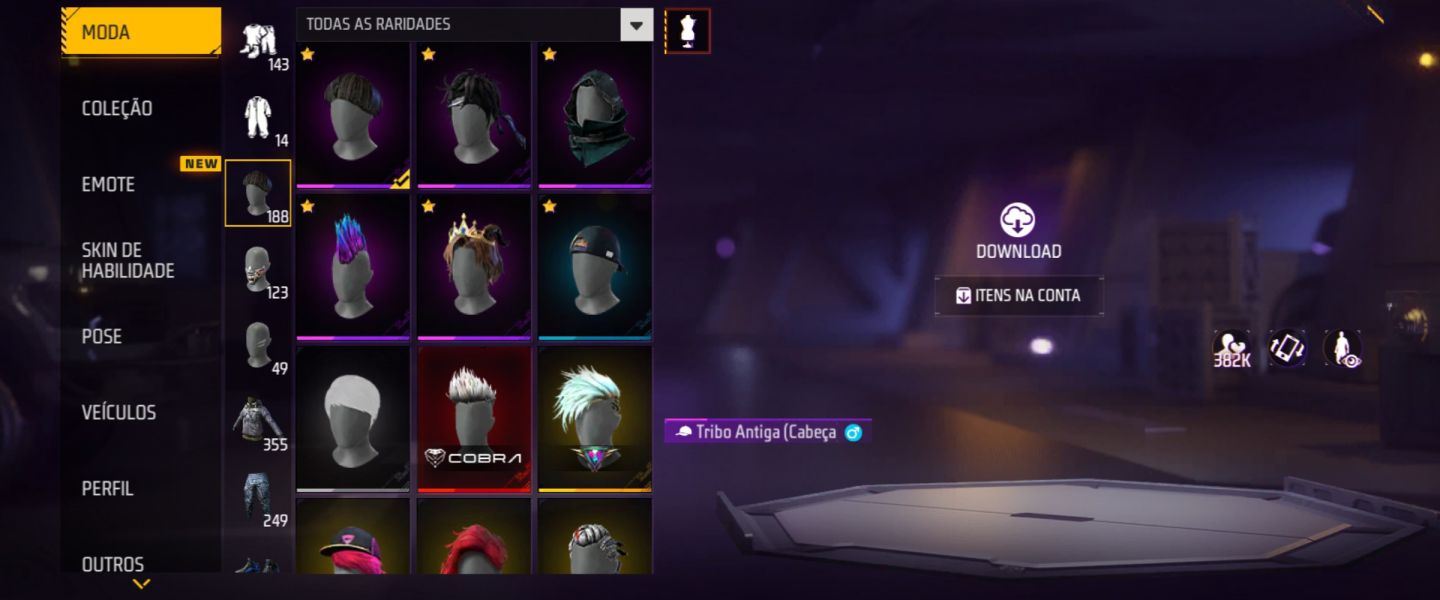 CONTA FREE FIRE UPADA COM BASTANTE SKIN
