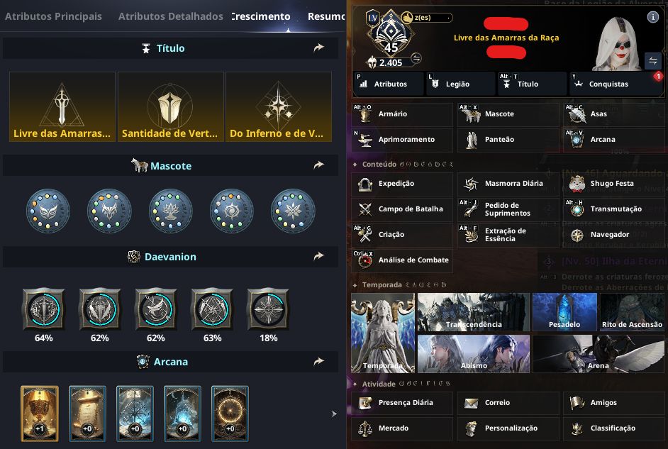 CONTA AION 2 -Server Ariel -Elyos -[sorcerer] GS 2405 - CP 115K Launcher-Purple