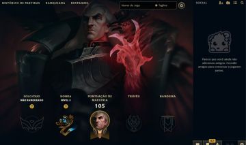 Conta LOL LV.30(UnRANKED) 5 SKINS