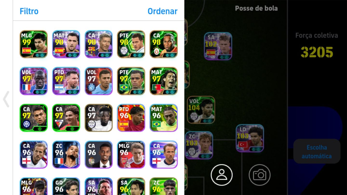 CONTA EFOOTBALL MOBILE COM DOKU 105 ENTRE OUTROS