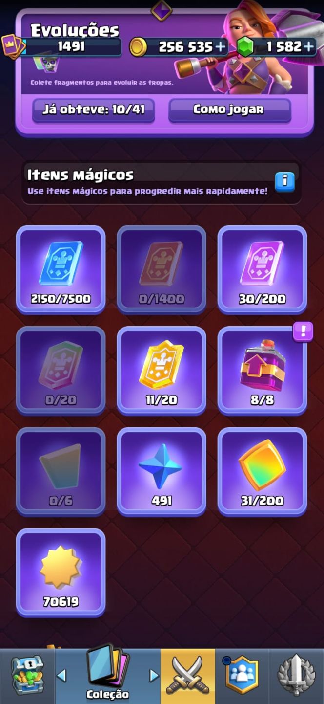 Conta de Clash Royale bem upada, várias cartas level alto
