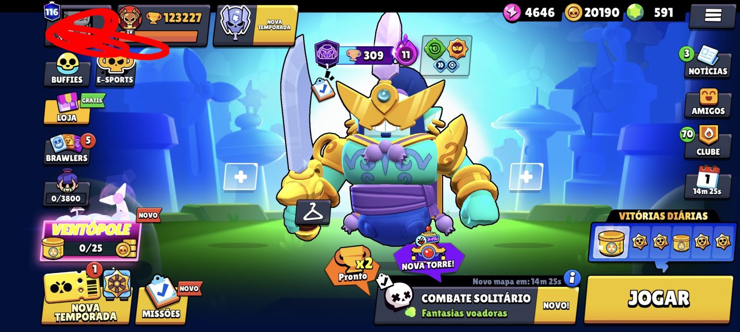 CONTA DE BRAWL STARS BEM UPADA