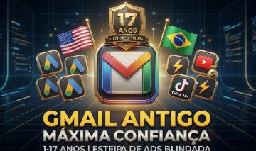 Contas gmail Antigas, (IP - BR e EUA) Ideal para Adsense , Youtube e TikTok