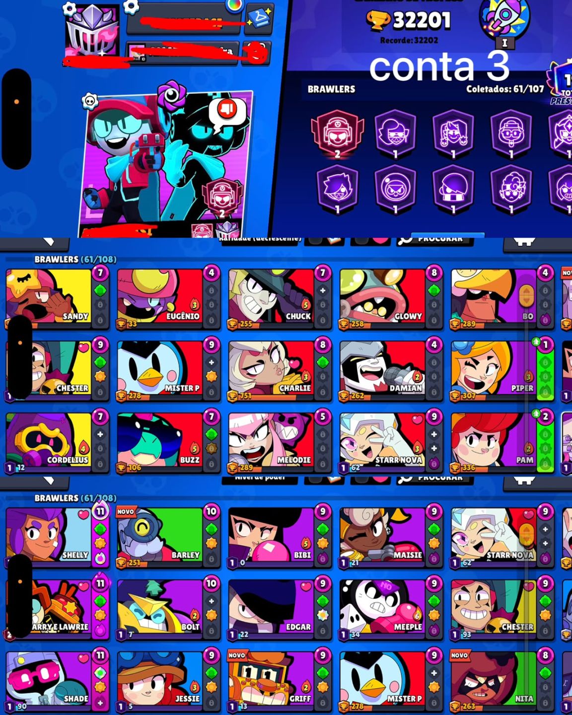 [CONTA DE BRAWL STARS] Mais Barato - AS MELHORES CONTAS - Antigas - Upadas