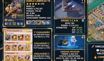CONTA LAST WAR: SURVIVAL - VIP15 HQ35 Server 96 +165M Poder Total dos Herois