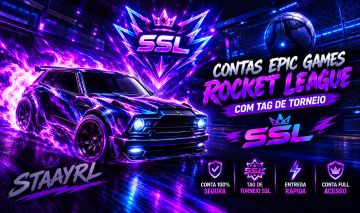 CONTA ROCKET LEAGUE EPIC COM TAG DE TORNEIO BRANCA SUPERSONIC LEGEND