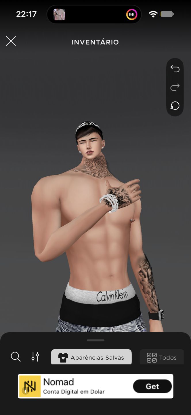 Conta masculina parei de jogar