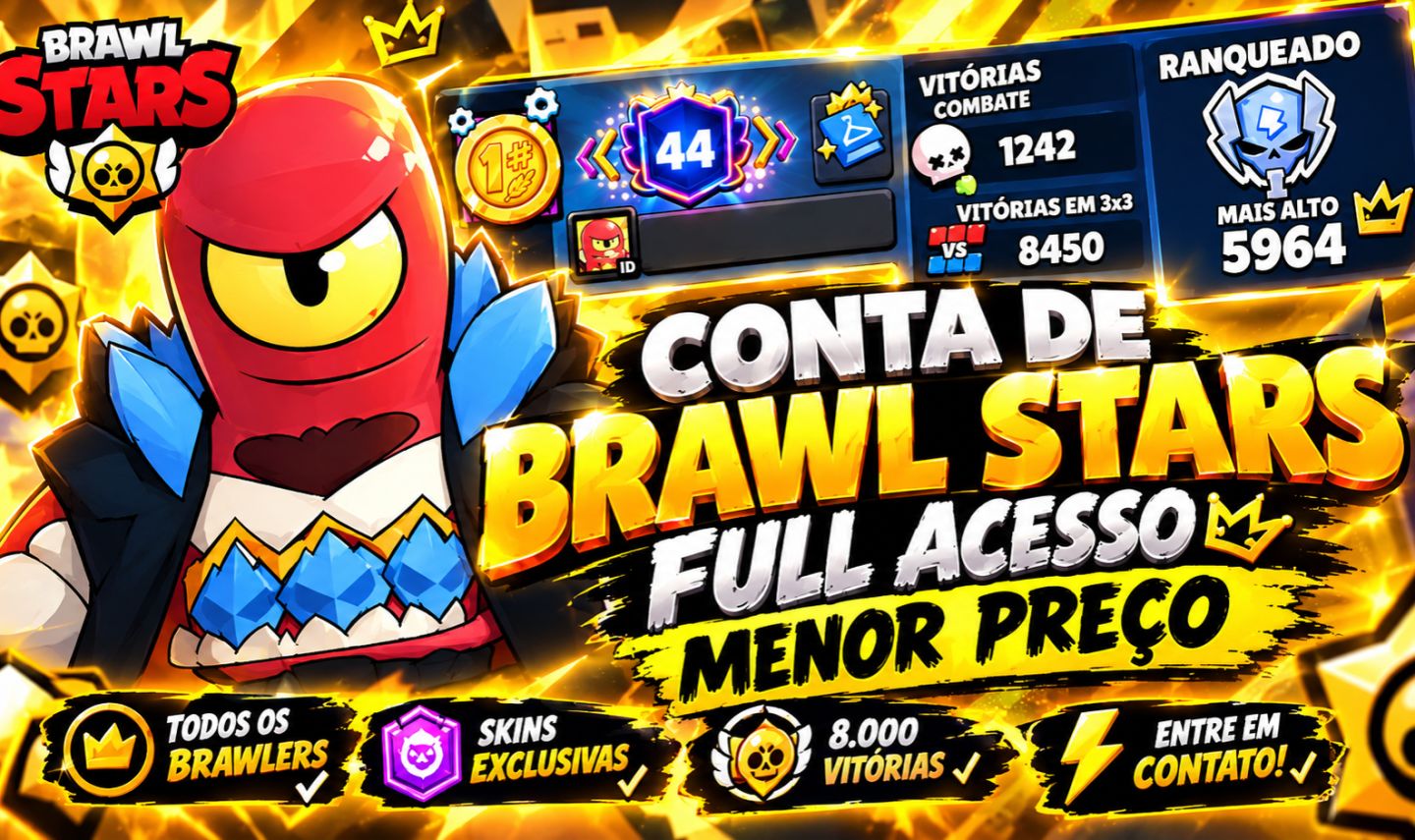 Conta Brawl Stars 65k+ | conta: 2021 | prestígio: 44 | skin: 434 | Hipercarga:85