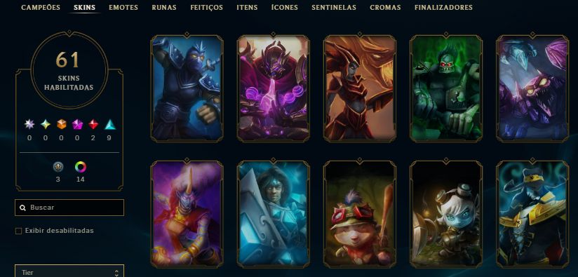 CONTA ESMERALDA 3 / 21 SKINS / YONE VELHO OESTE / KAYN LUA NEVADA / 29K EA