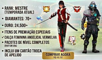 Conta de free fire com calça angelical ( leia a descrição]