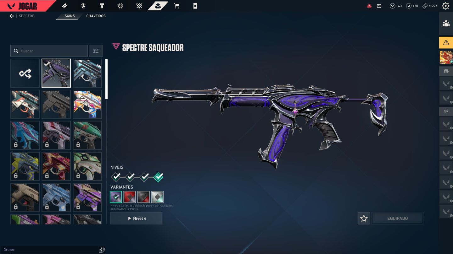 CONTA VALORANT 68 SKINS FULL PERSONAGENS
