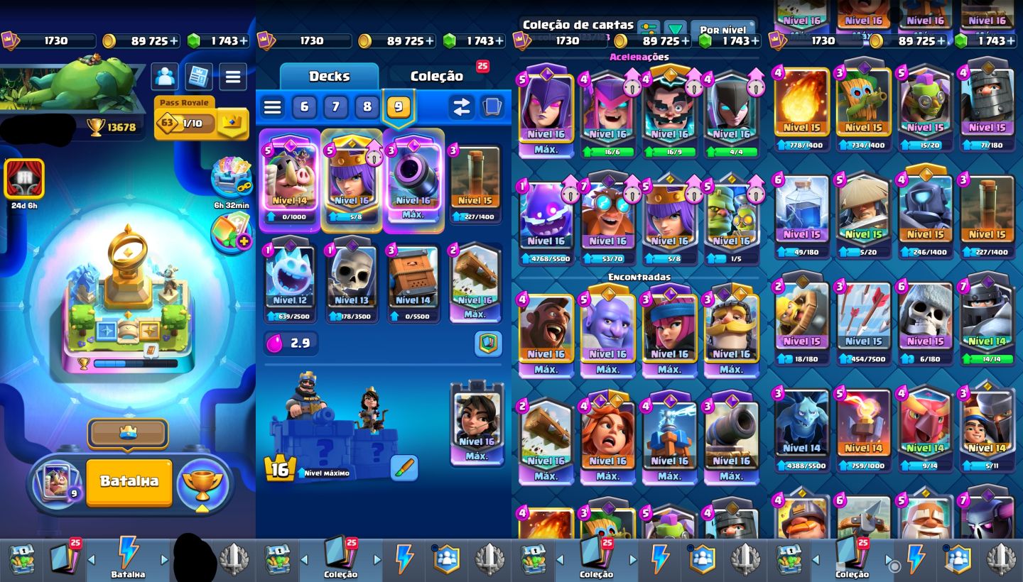 Conta de Clash Royale 13k de troféus.