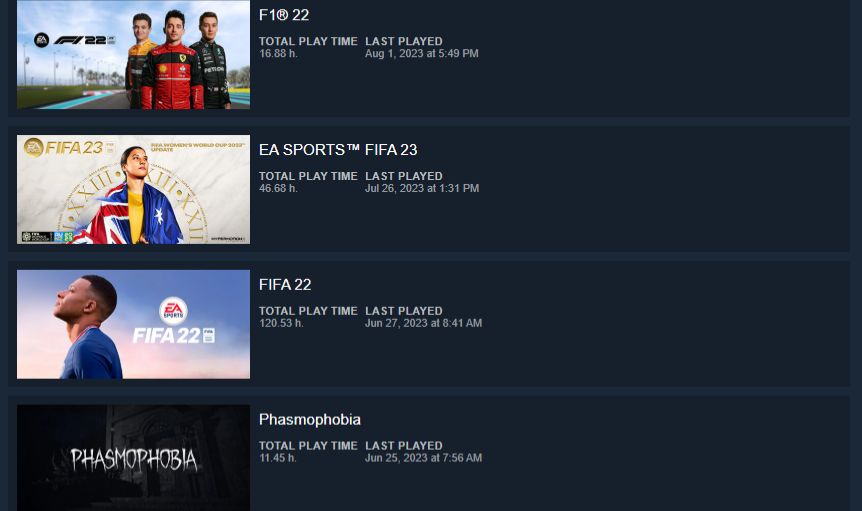 Conta Steam / Forza Horizon 5, ETS 2, F1 21, F1 22, FIFA 23 E + / FULL ACESSO!!