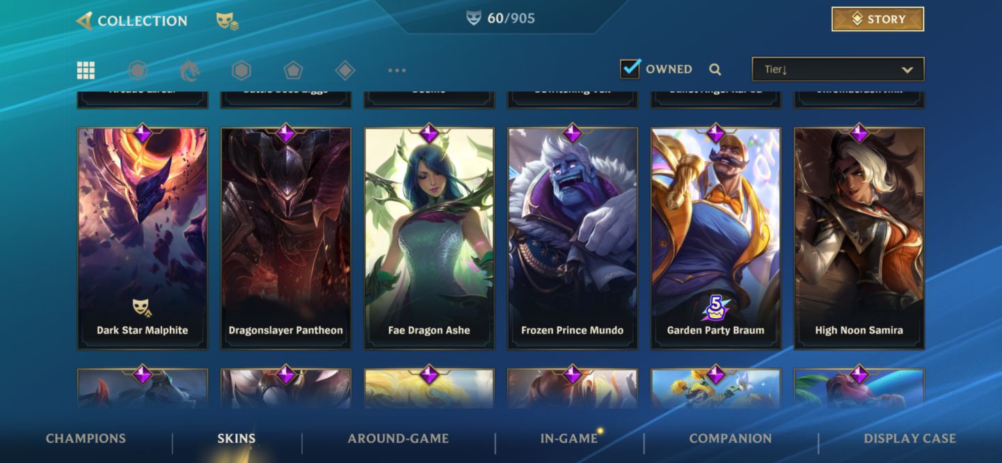 Conta Mestre com 60 Skins !