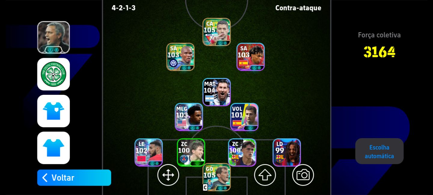 Conta Efootball! 3164 força coletiva | + José Mourinho 90 | Ótima para Iniciar