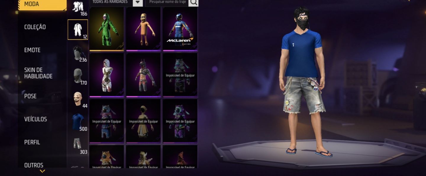 Conta de Free Fire nível 70 rara, com várias skin de arma att