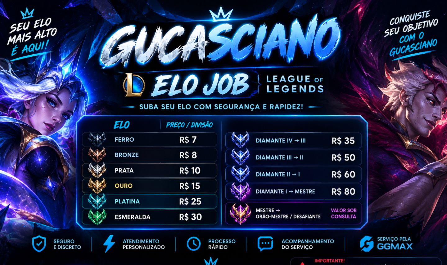 ELO JOB LEAGUE OF LEGENDS Super Promoçao hoje,começo todos os trabalhos hoje.