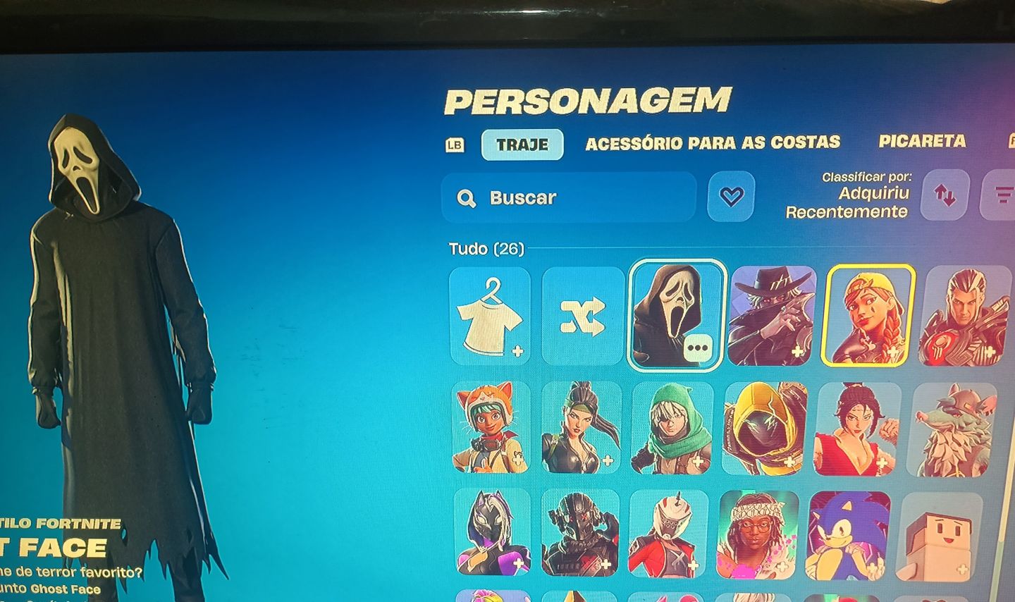 Conta fortnite ghost face+25skin+58+300vb+passe completo+ próx passe