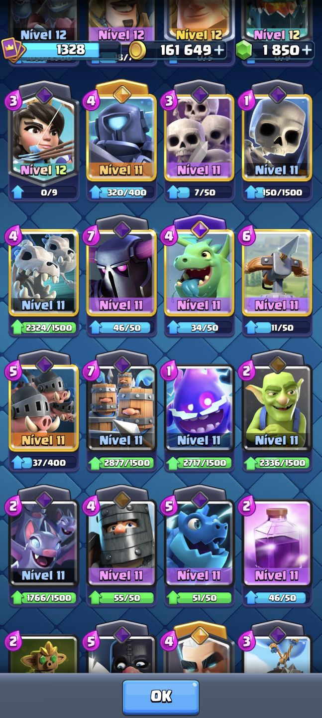Conta de Clash royale muito boa com cartas heróicas e evoluidas