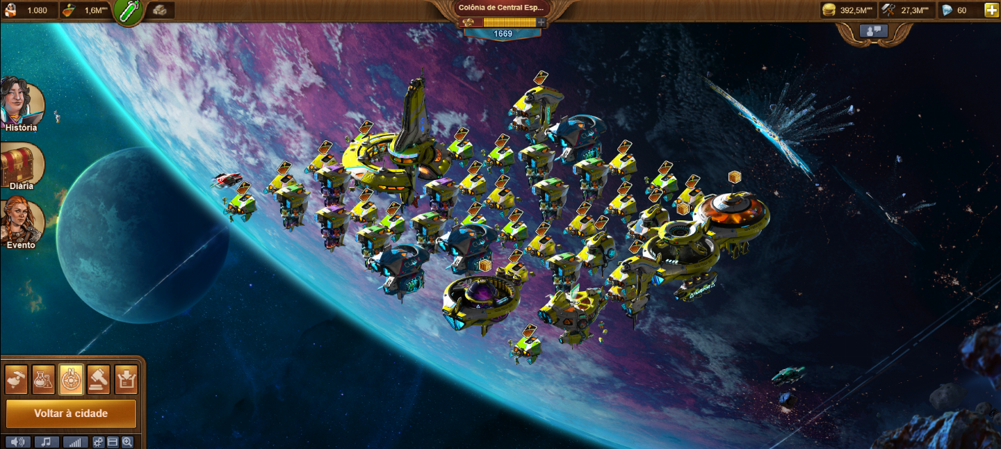 Conta no FoE Forge of Empires na Era Centro Espacial