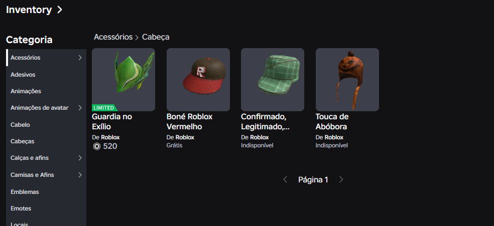 CONTA ROBLOX DE 2011 COM LIMITED, TOUCA DE ABÓBORA, GEAR GAMESTOP